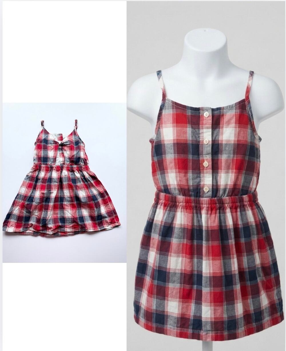 OshKosh B'gosh Girls Plaid Button Front Dress Size 5